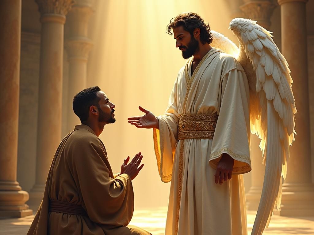 Angel Appears to Daniel in Golden Light