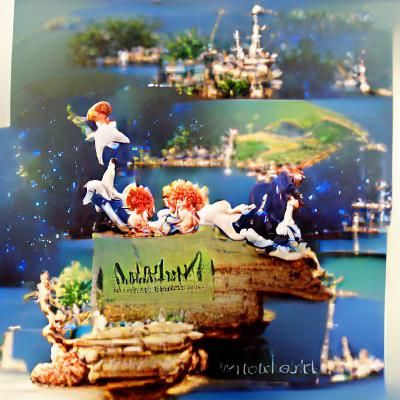 Whimsical Neverland Vintage Postcard Illustration