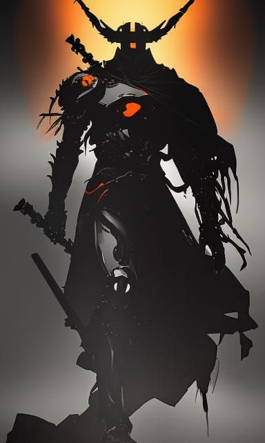 Halloween Knight Portrait in Digital Art Style