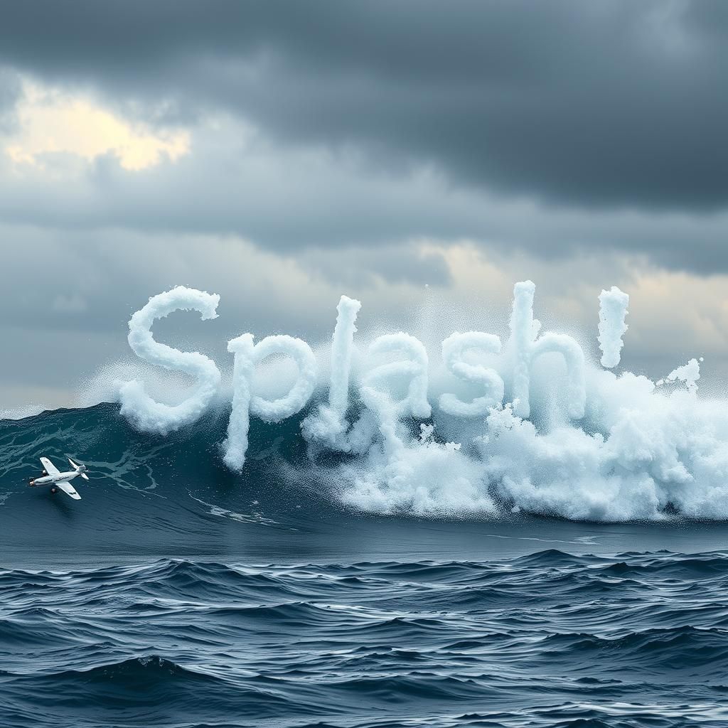 Crashing Wave Creates 'Splash!' After Plane Crash