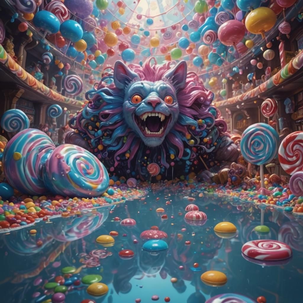 Hyperrealistic Candy Art in Postmodern Style