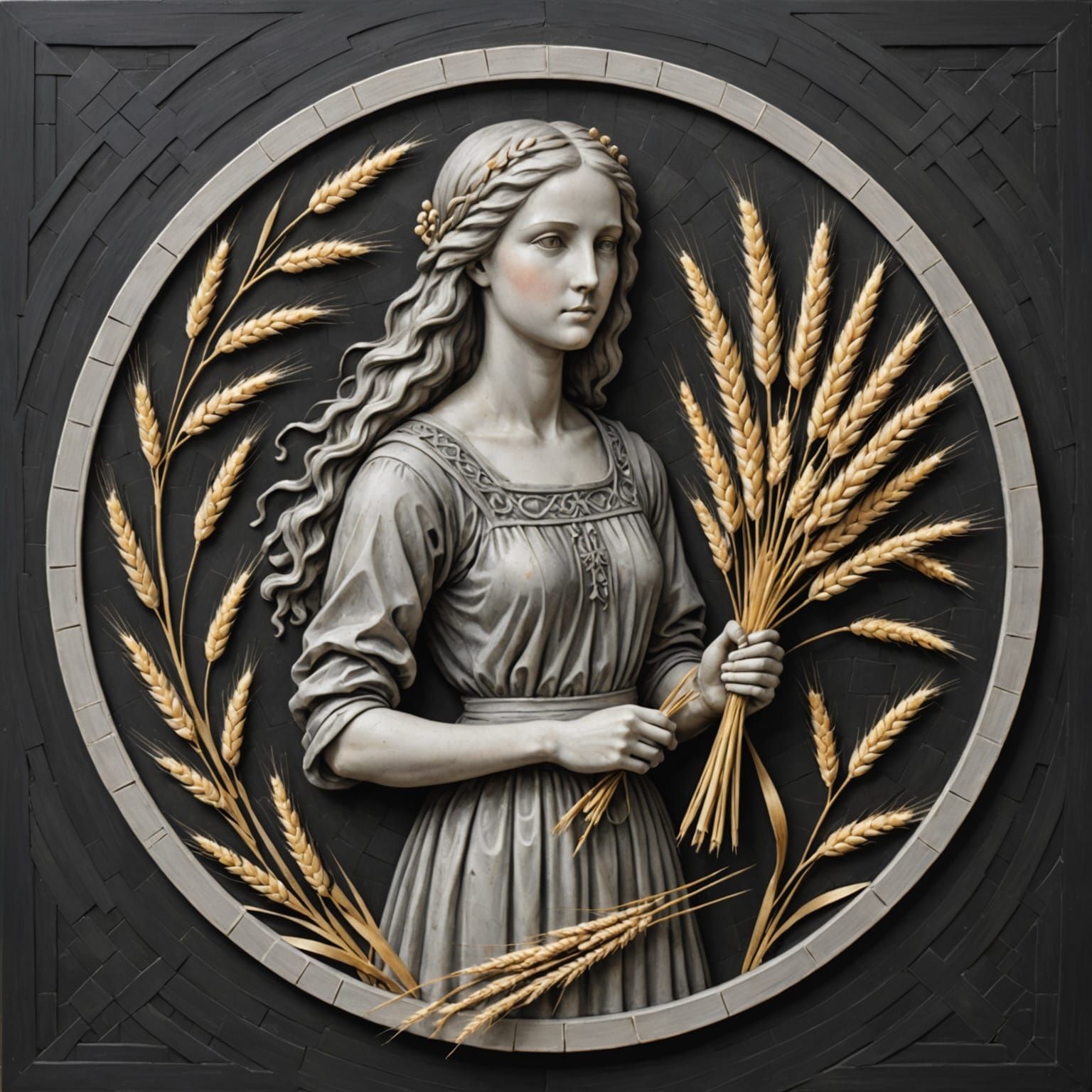 Virgo Zodiac Symbol in Elegant Gray Emboss