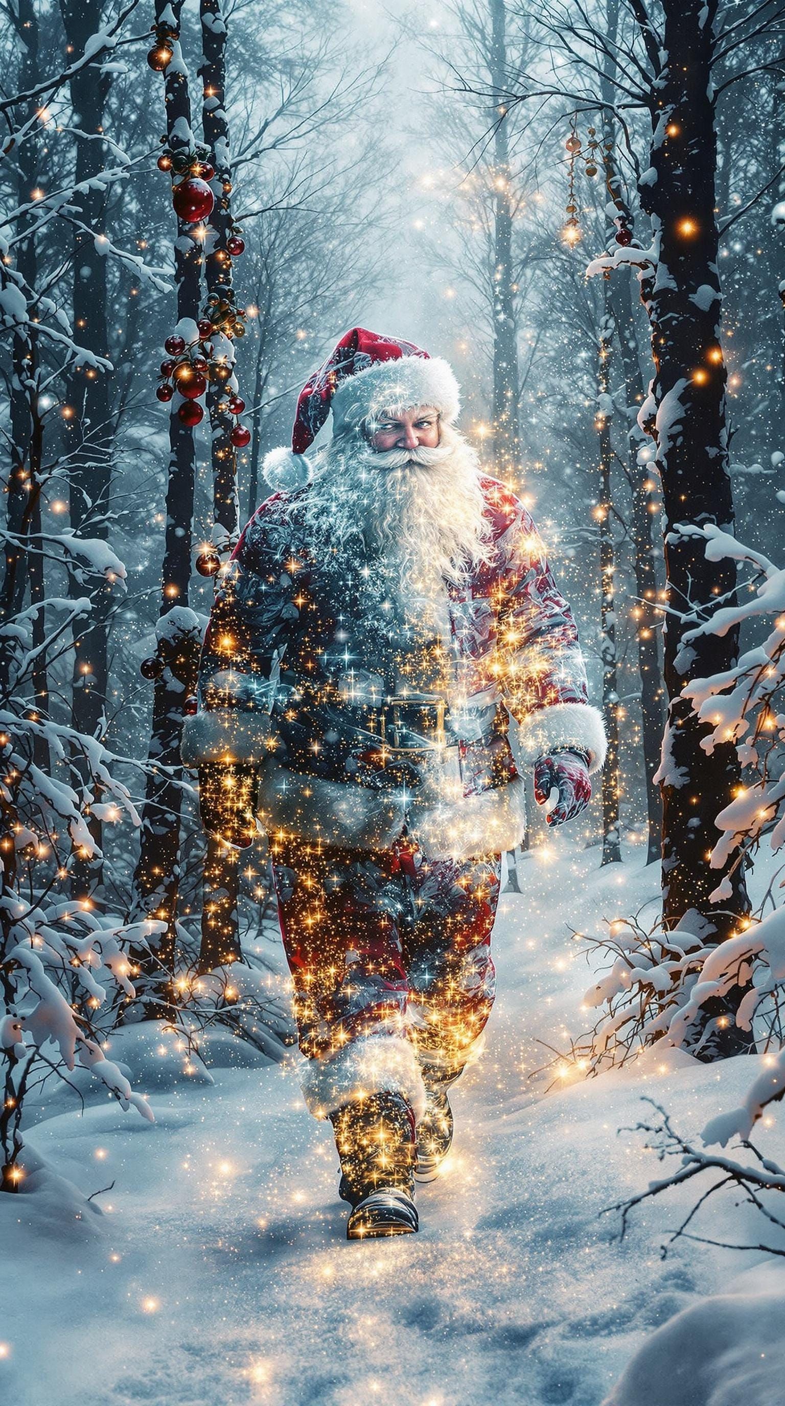 Surreal Double Exposure Christmas Scene