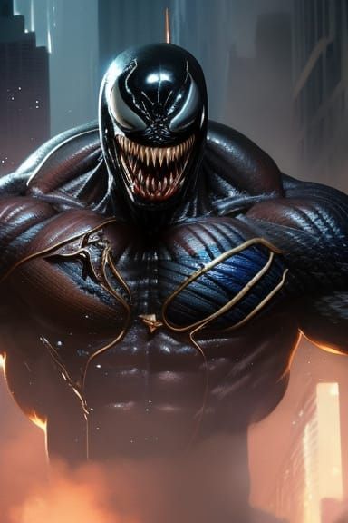 Hyperrealistic Venom Portrait in 8k Resolution