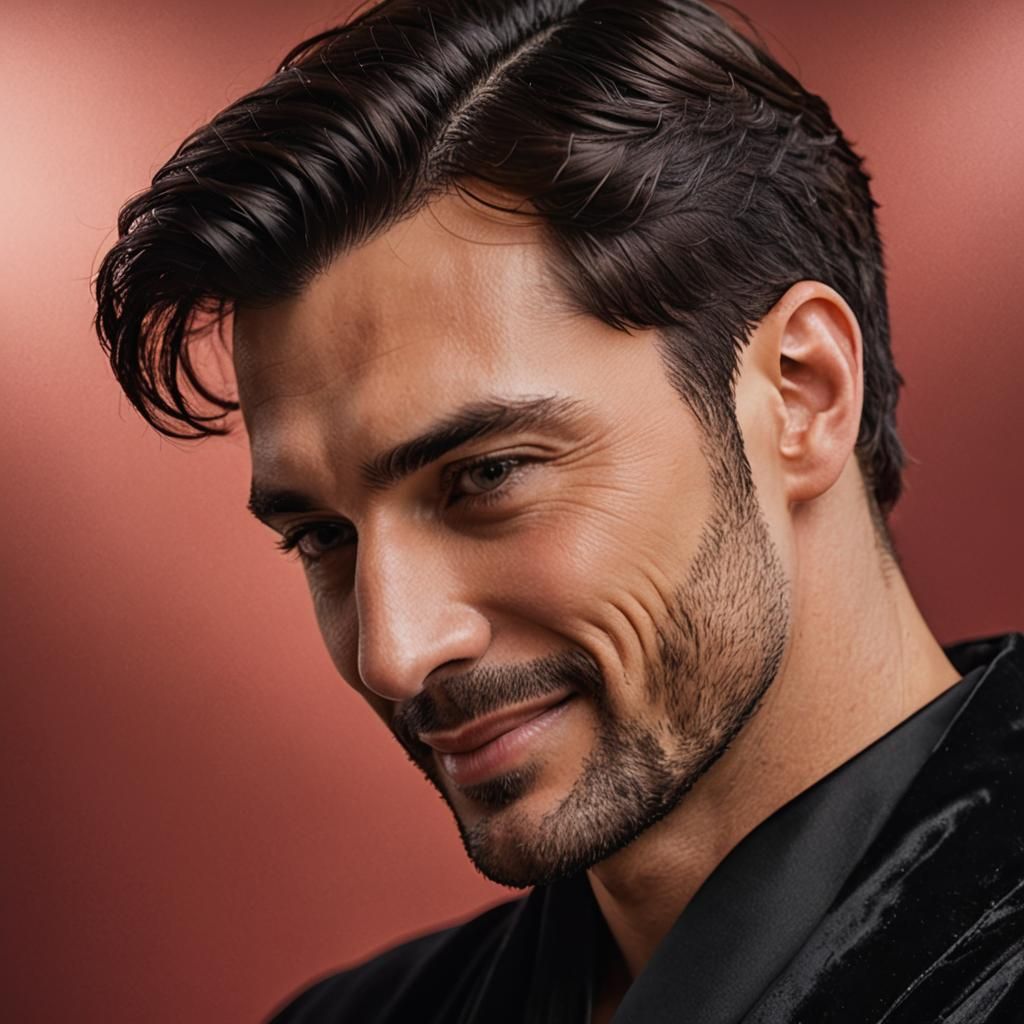 Portrait of a Handsome Man in Velvet Bathrobe