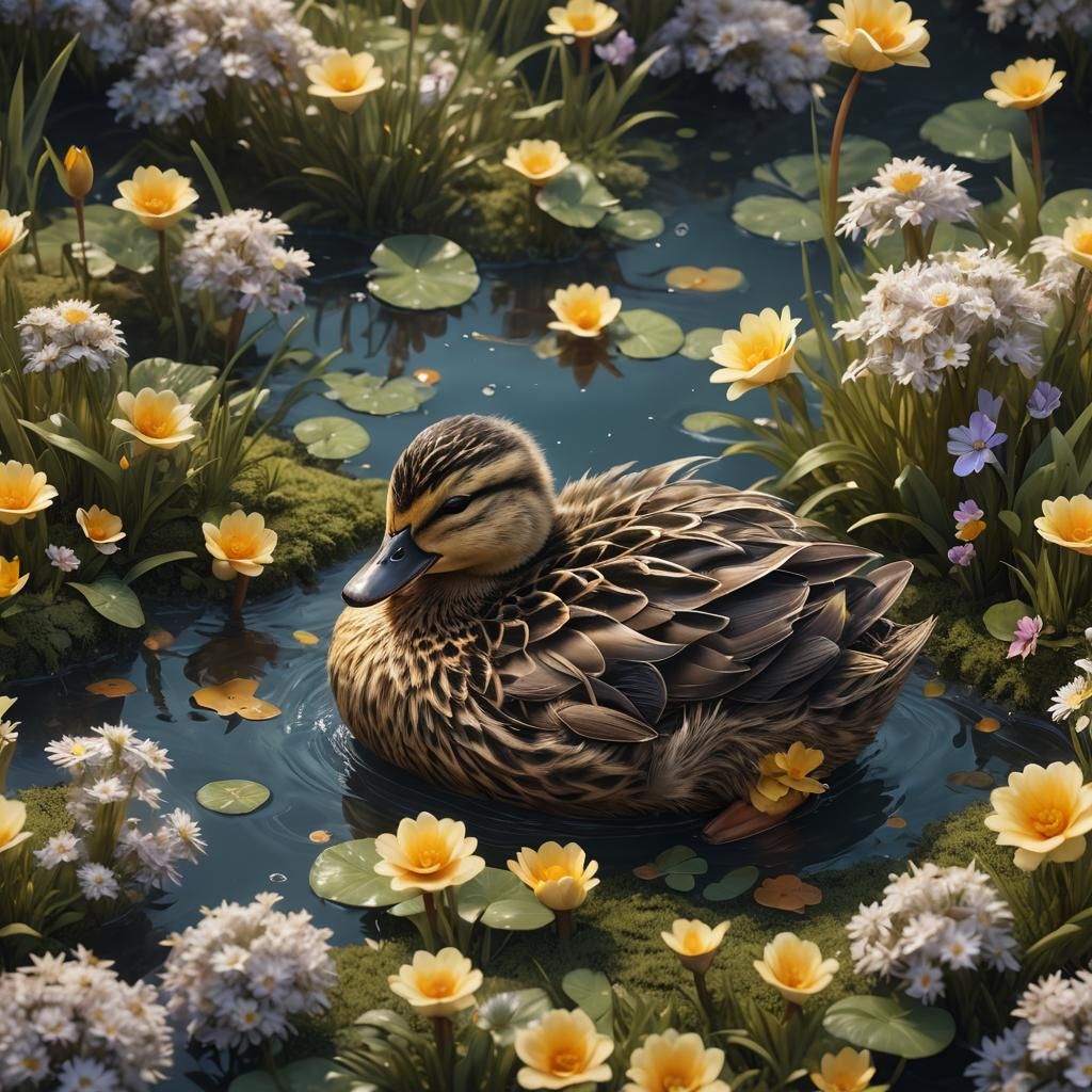 Sleeping Duck: Cute, Fluffy, and Adorable
