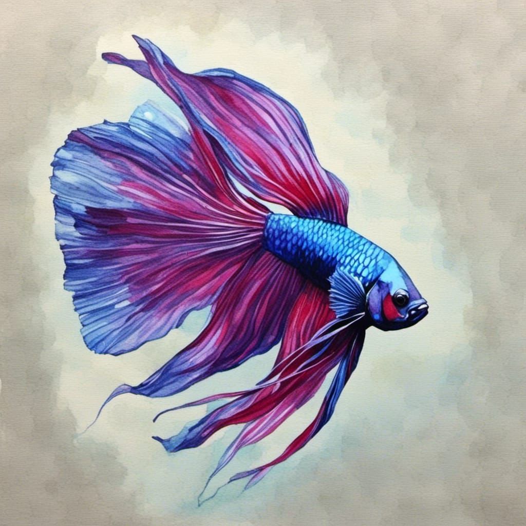 Vibrant Siamese Fighting Fish in Clear Water