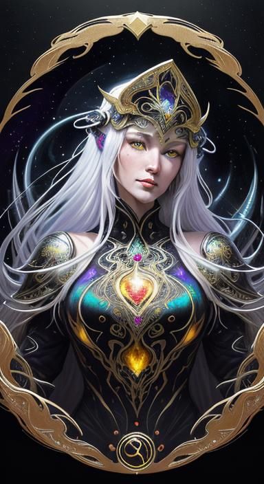 Fractal Yin Yang Cats in Volcanic Landscape