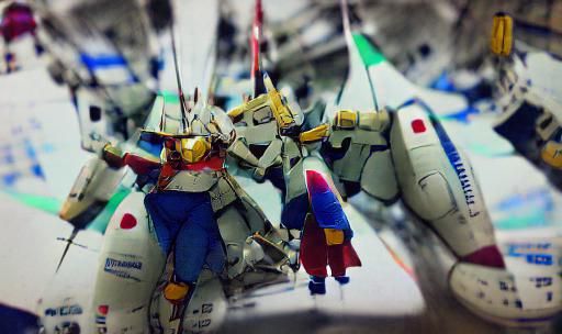 Gundam-Style Mecha in Futuristic Cityscape