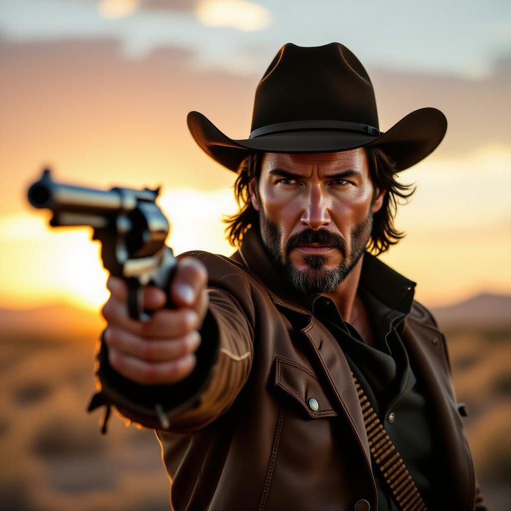 Keanu Reeves as Fed-Up Cowboy in Western