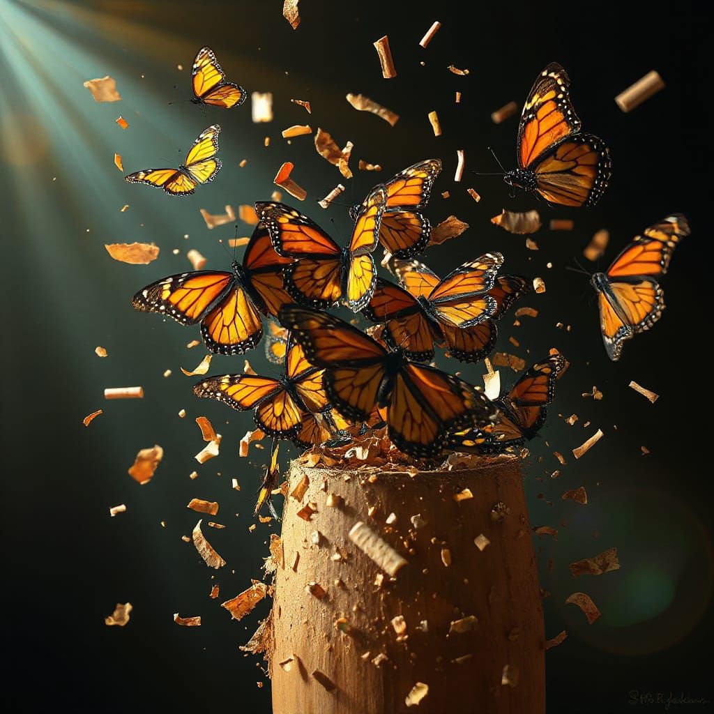 Monarch Butterflies Emerge From Pencil Shavings