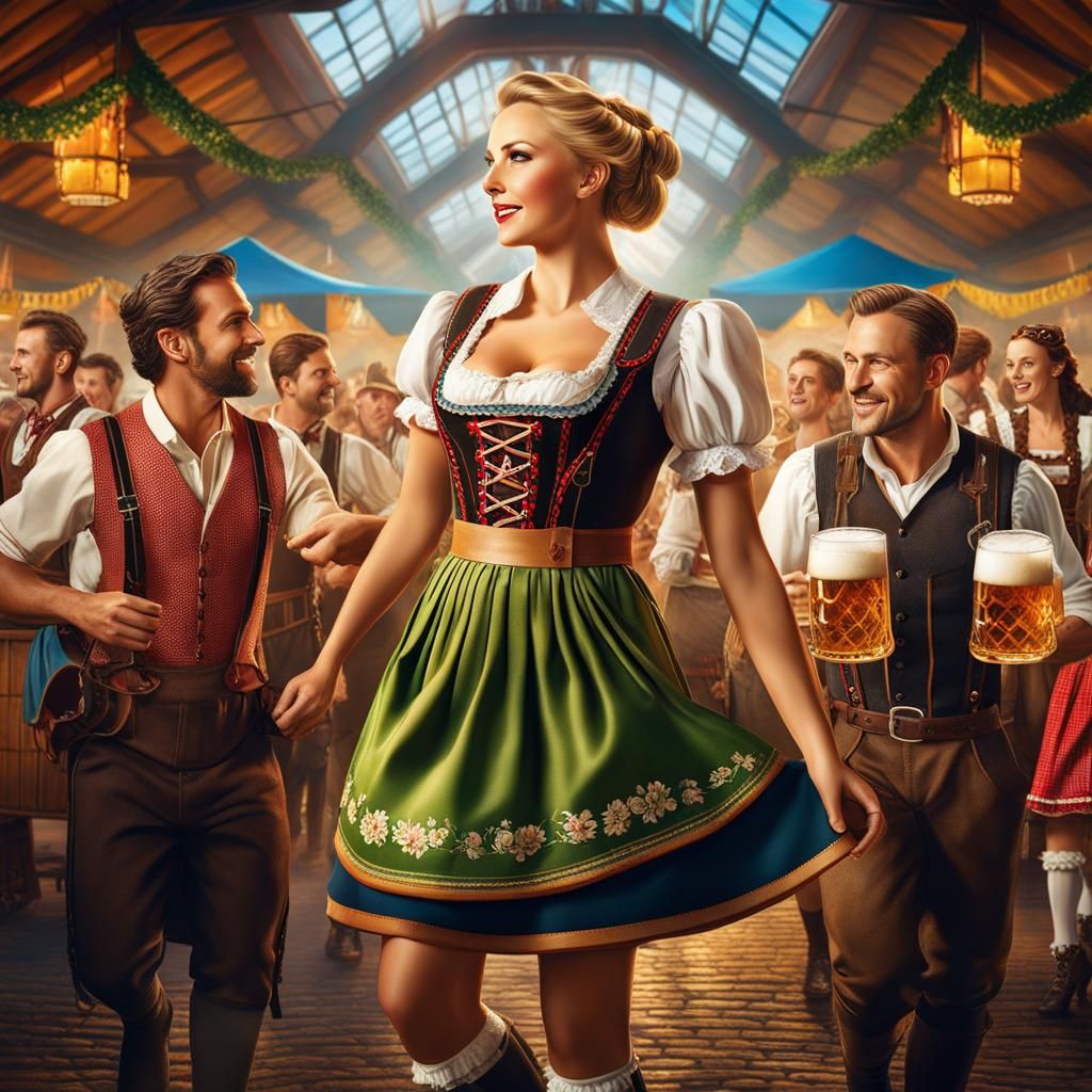 Oktoberfest Beer Festival in Hyperrealistic Style