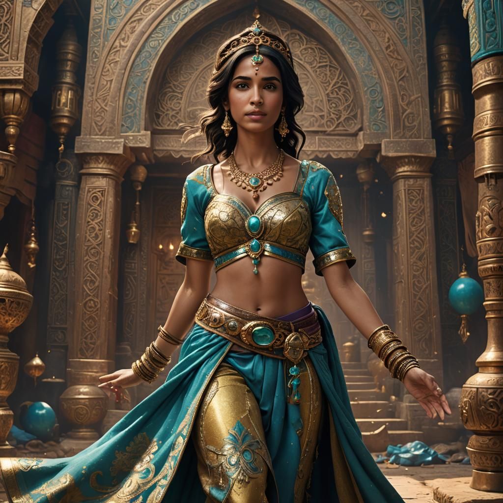 Naomi Scott as Jasmine in Detailed Matte Painting