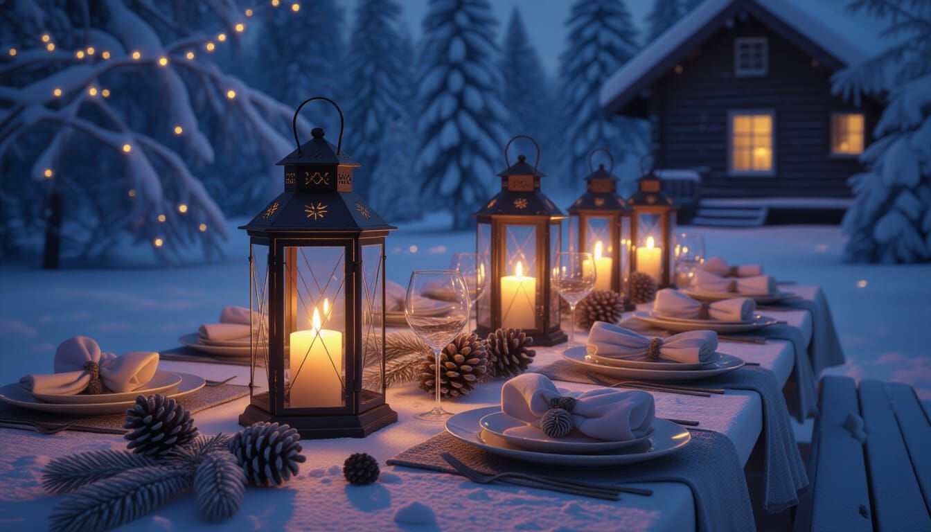 Winter Feast: Candlelight Eve Celebration with Glowing Lante...