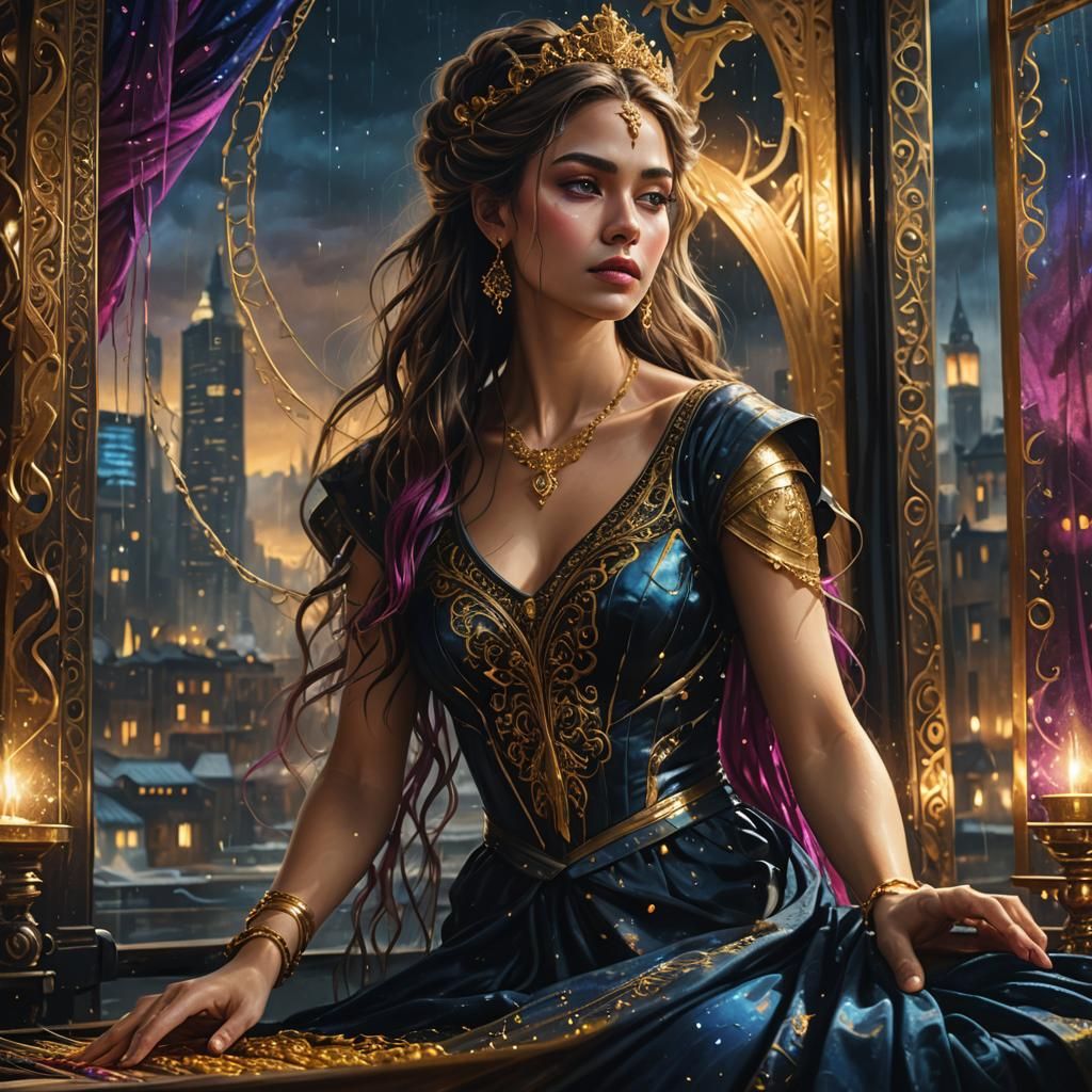 Goddess Weaving Gold: A Digital Renaissance