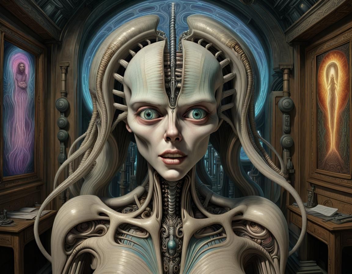 Writing Tooth in Pre-Raphaelite Style with Cosmic Lighting