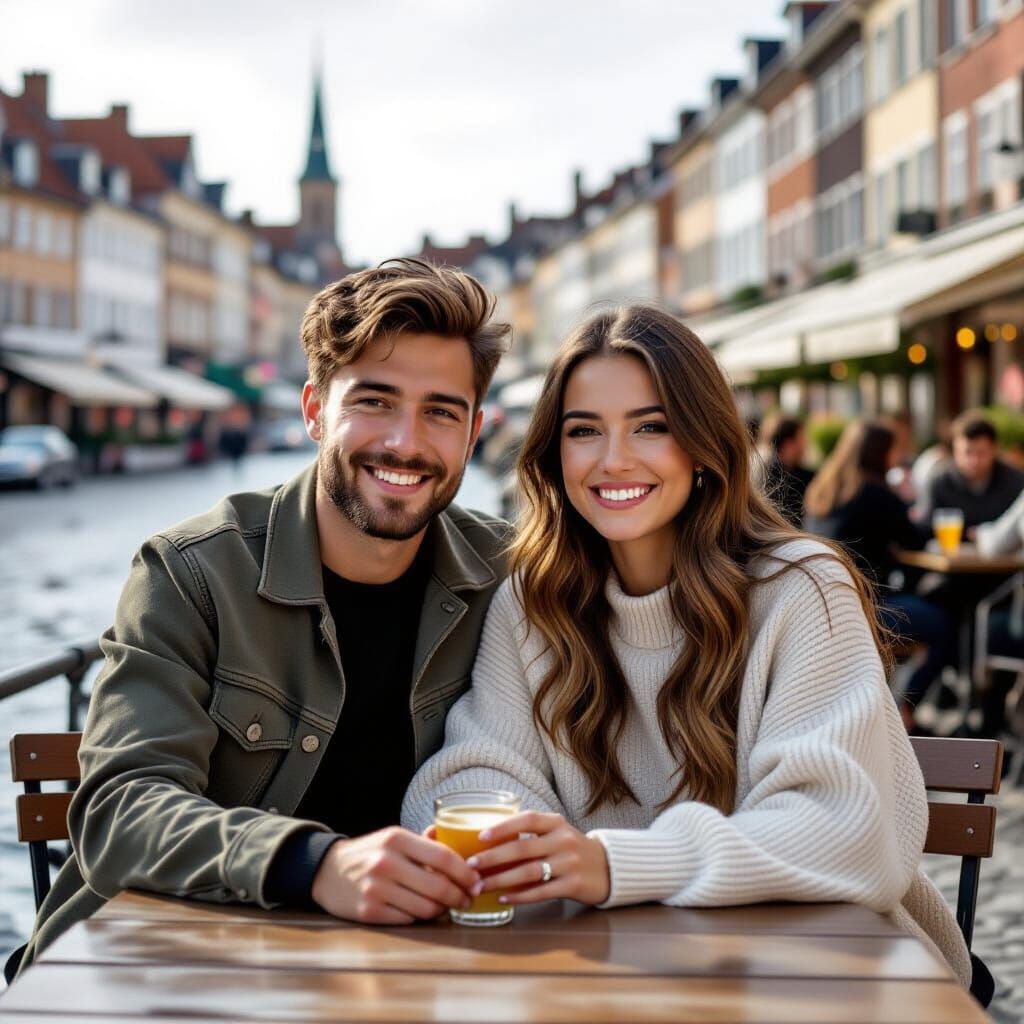 Young Man and Woman in La Rochelle, France