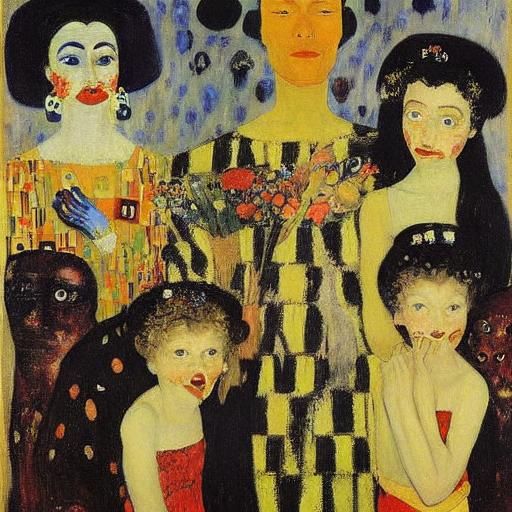 Ancient Vampires Portrait in Art Nouveau Style