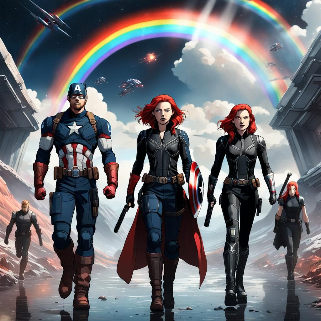 Avengers on the Bifrost: 3D Anime Art
