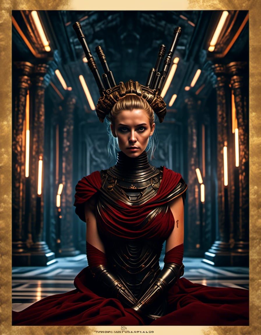 Darth Zannah Portrait in Dark Space Opera Style