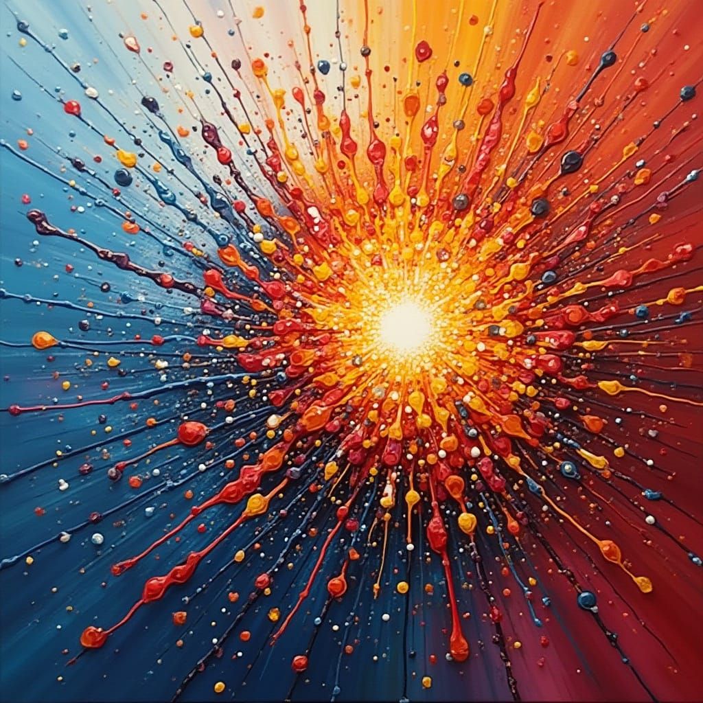 Vibrant Abstract Masterpiece Captures Energetic Movement