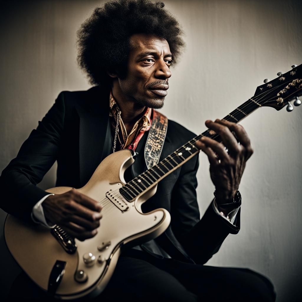 Macron and Jimi Hendrix Portrait