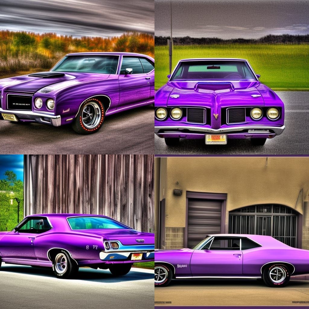 Plum Crazy Purple 1970 Pontiac GTO Judge in HDR