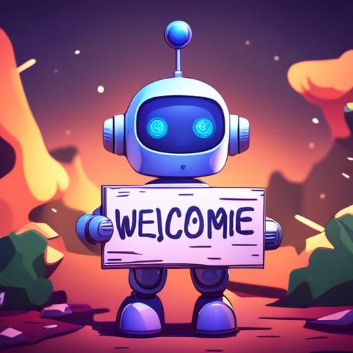 Retro Chibi Robot Welcomes You in 8K