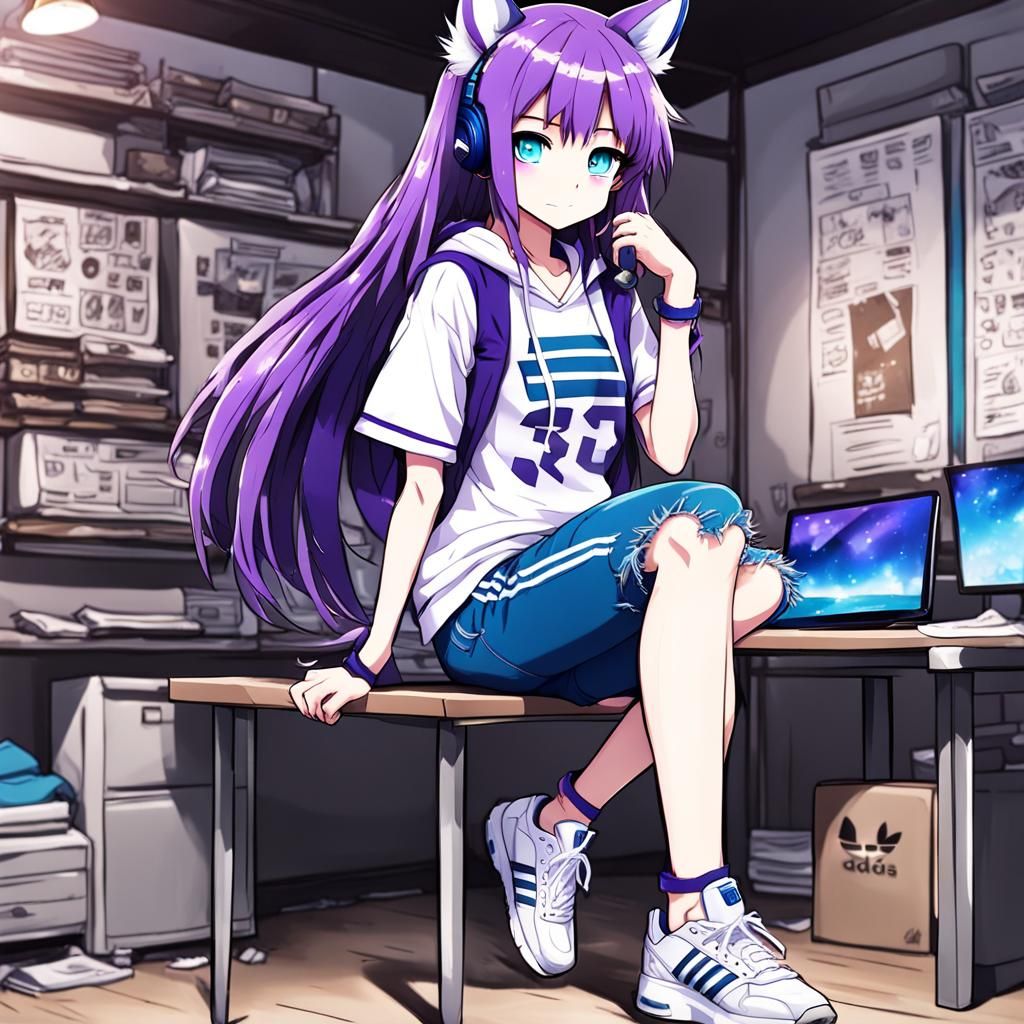 Cute Gacha Life Werewolf Girl in Anime Style