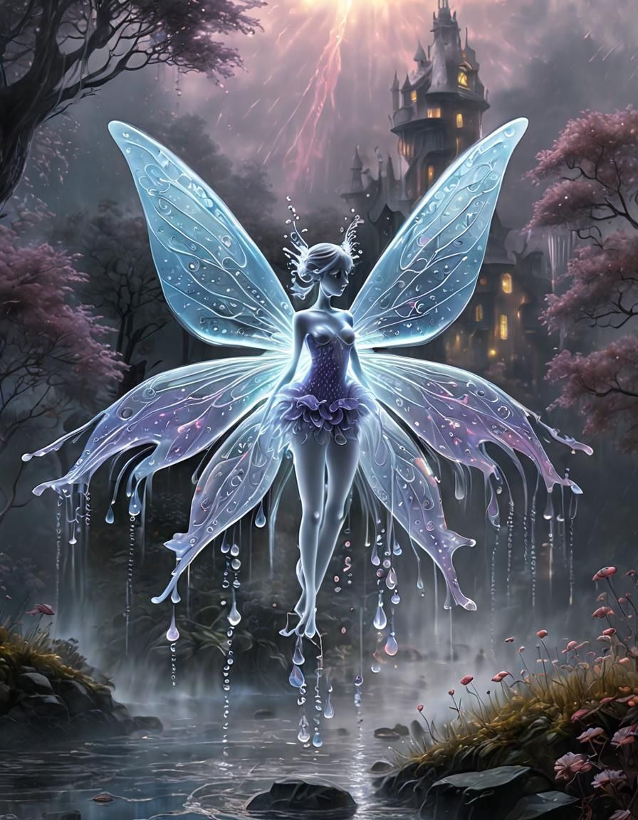 Transparent Jelly Fairy with Fractal Jelly Wings