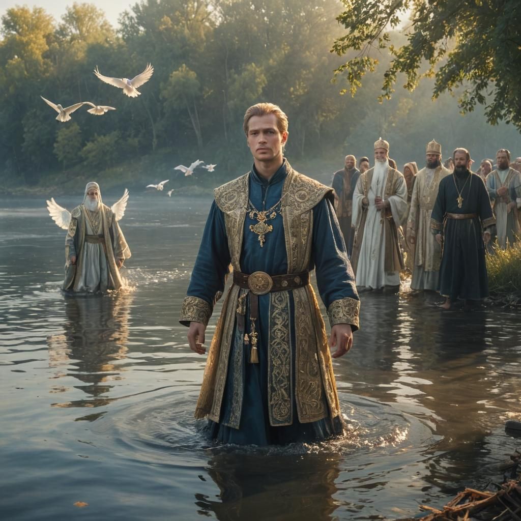 Prince Vladimir's Baptism: Medieval Fantasy Art