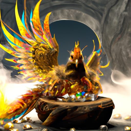 Dragon Chicken Concept Art in Dark Fantasy Style