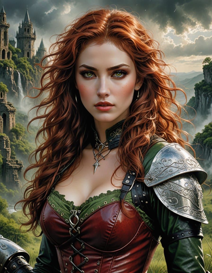 Hyperrealistic Portrait of a Young Woman in Disturbing Beaut...