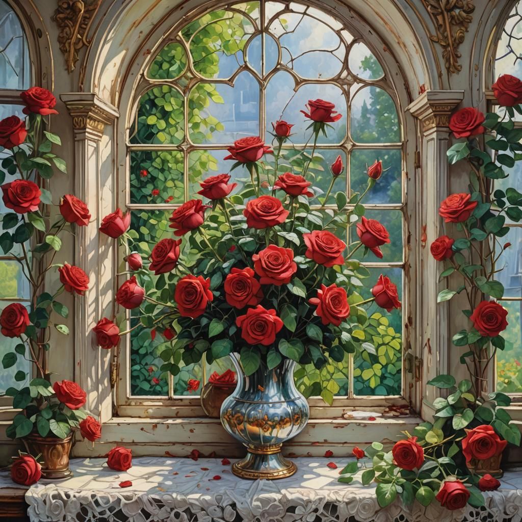 Red Victorian Roses 2