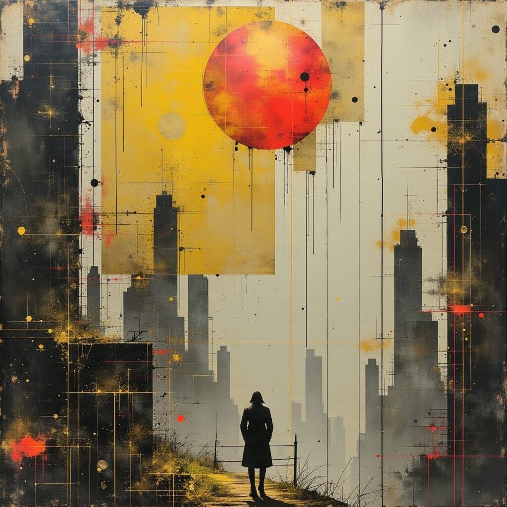 Cyberpunk Cityscape in Ruin