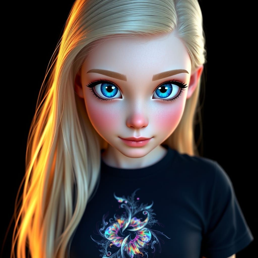 Ethereal Beauty in Cyberpunk Attire