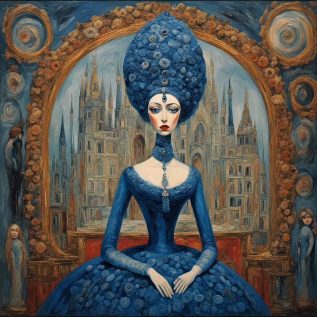 Surreal Blue Queen Portrait
