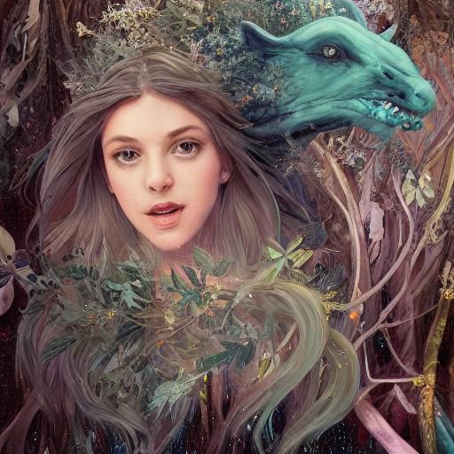 Enchanted Sci-Fi Forest with Magic and Stars