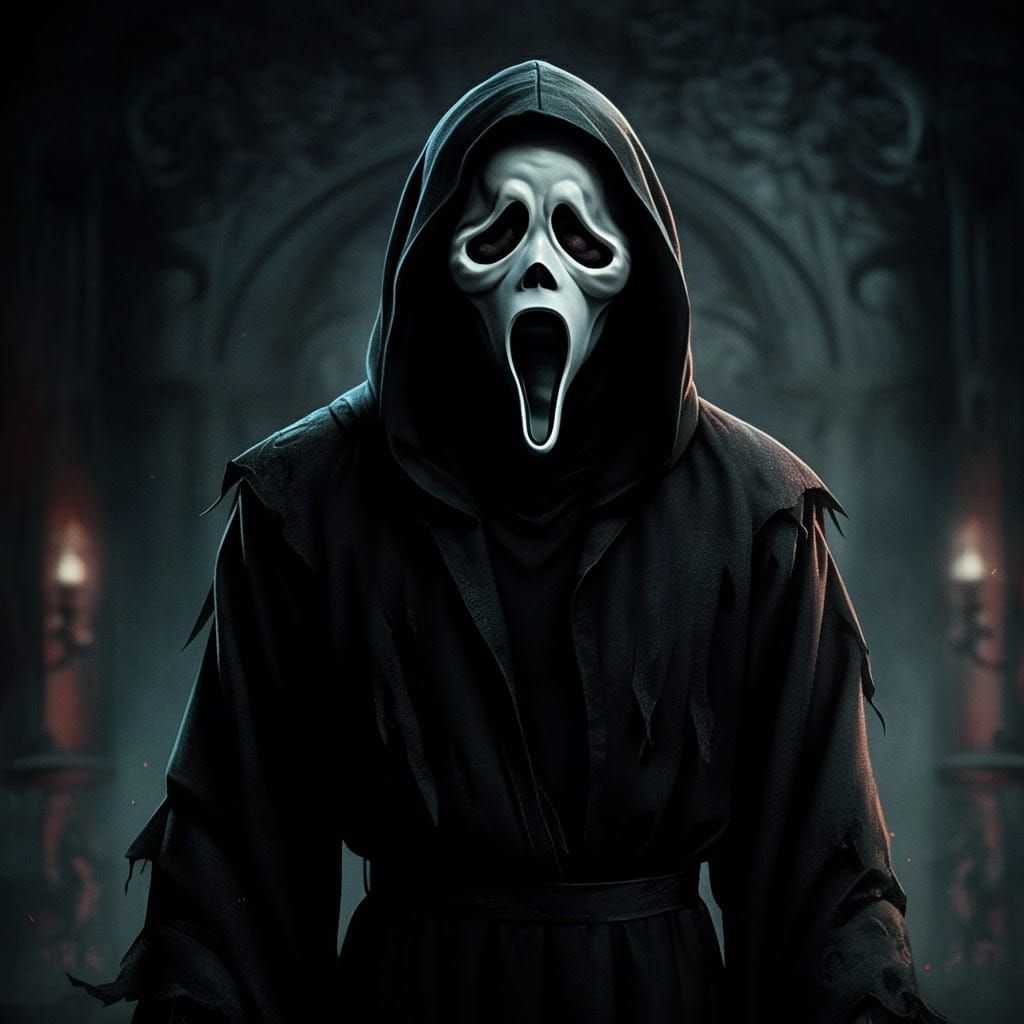 Sinister Ghost Face in Moody, Cinematic Ambience