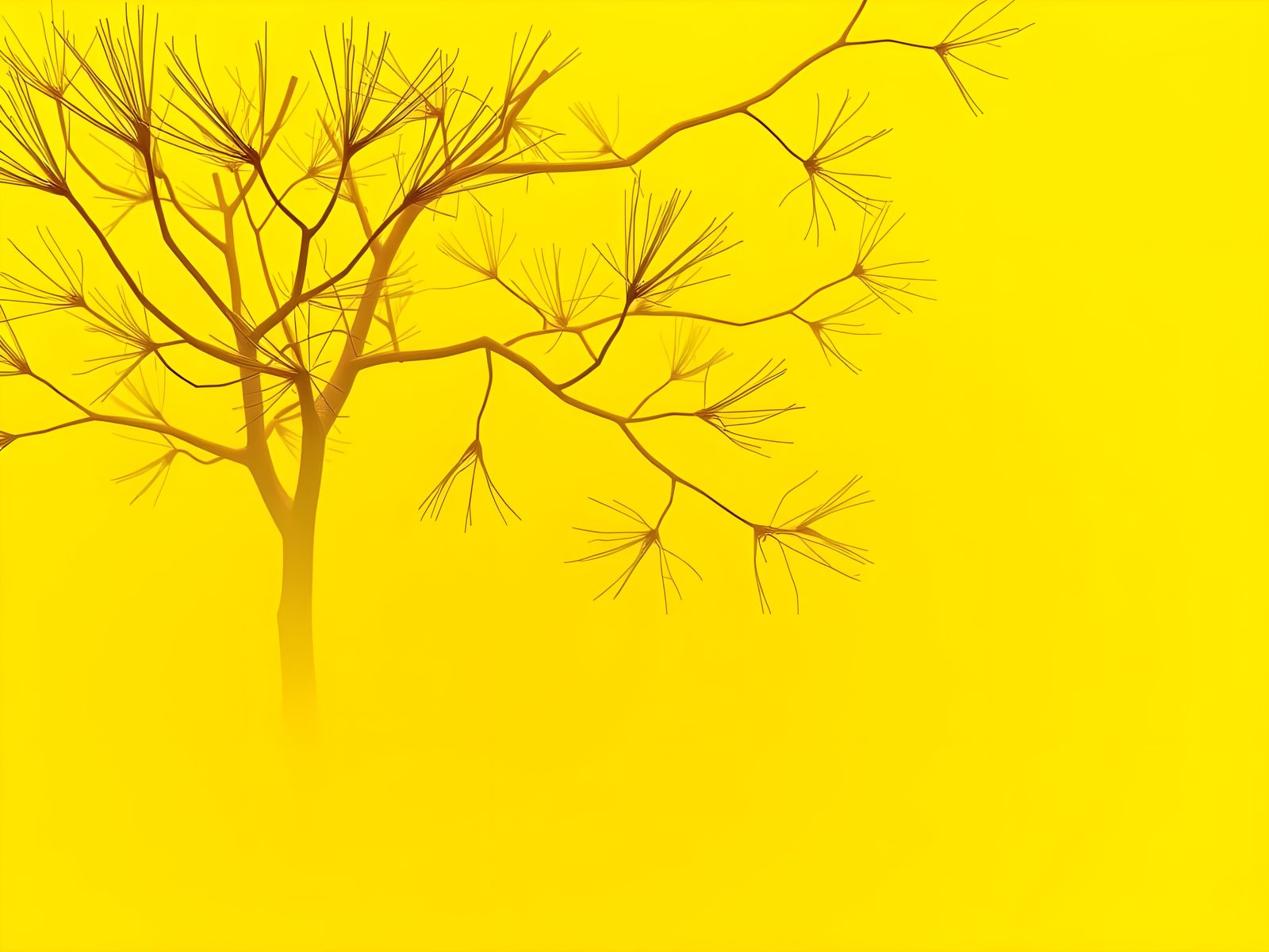 Corrupted Minimalist Yellow Landscape in Layers