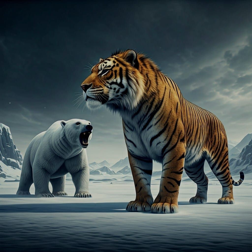 Epic Liger vs Polar Bear in 3D Game Style