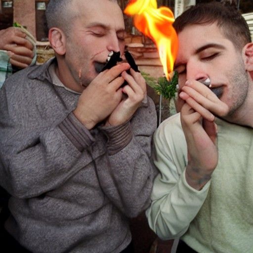 Two People Smoking Cannabis