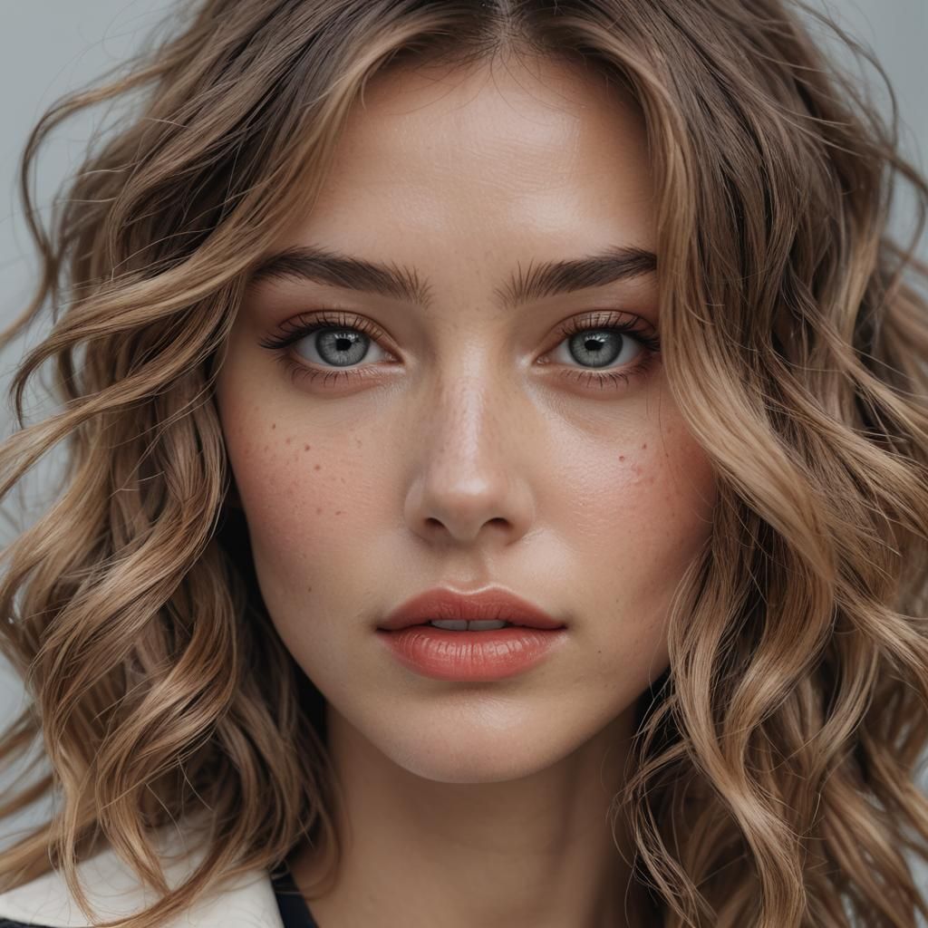 Striking Close-Up Portrait of Fashion Model