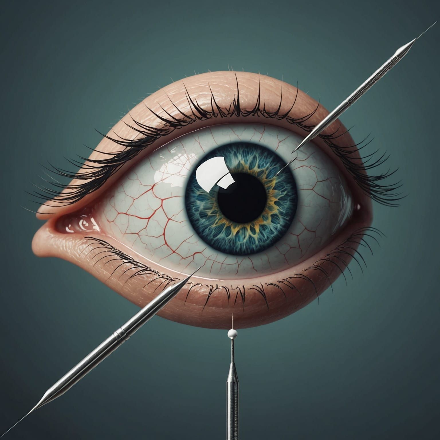 Macro View of a Sewing Needle