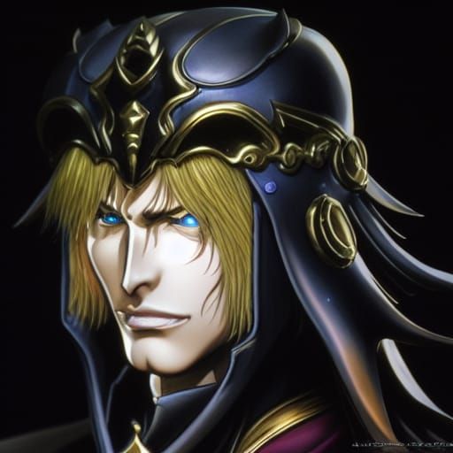 Alucard in Golden Armor: Ultrarealistic 3D Animation