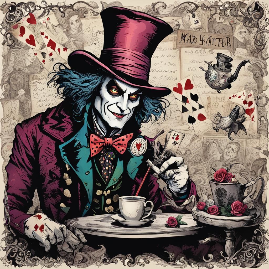 Eerie Mad Hatter in Dark Wonderland