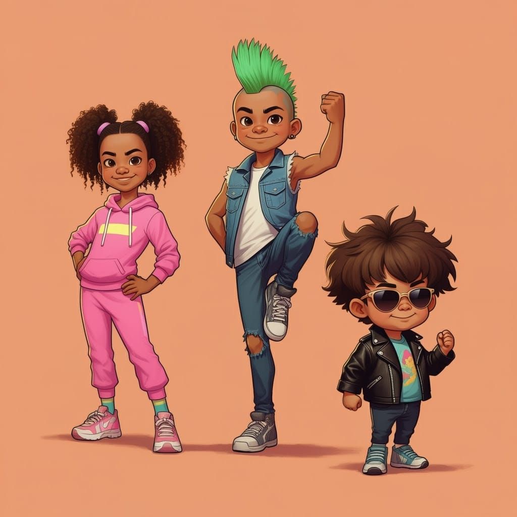 80s Action Figure-Inspired Kids in Colorful Attire