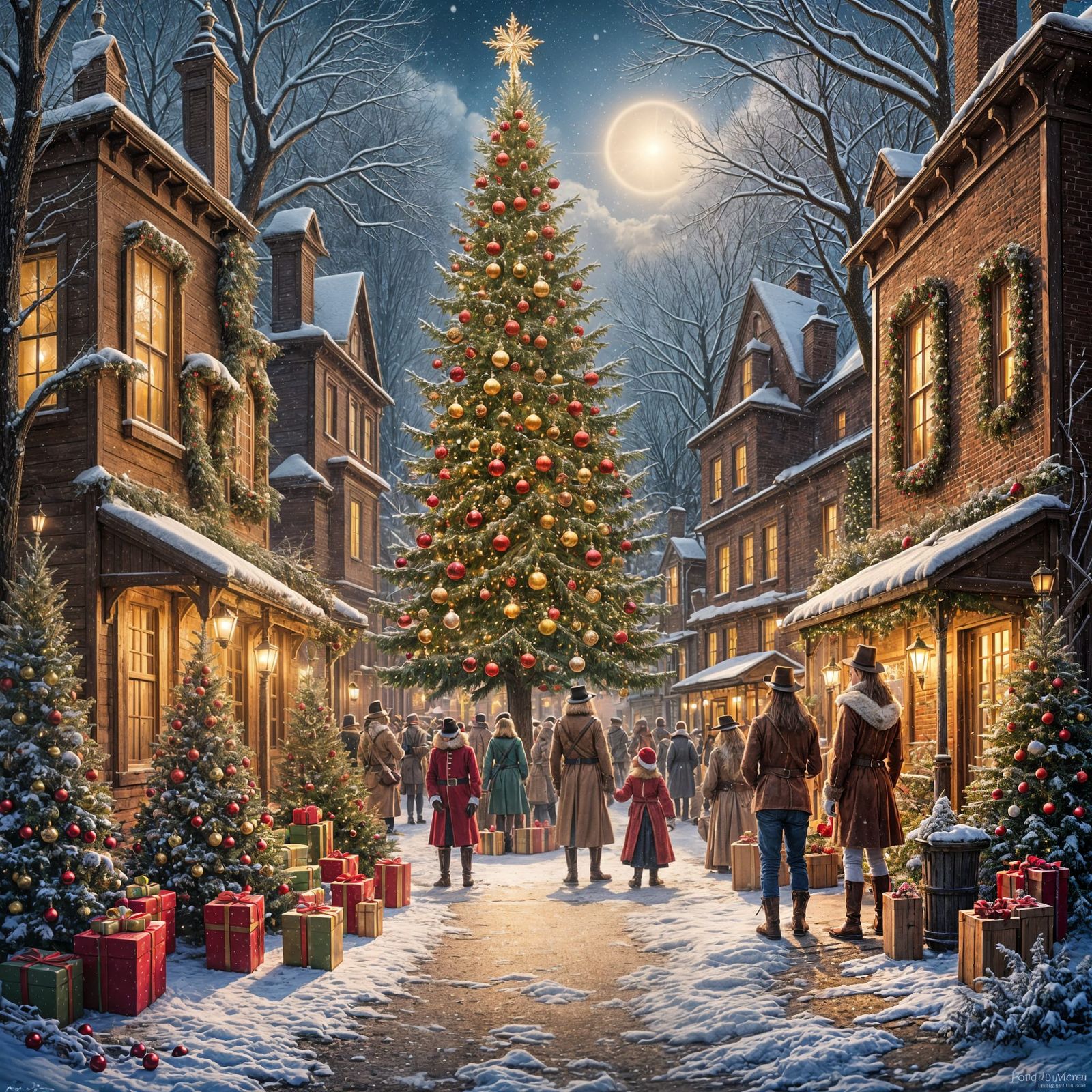 Christmas in Colonial Williamsburg with Town Square Tree