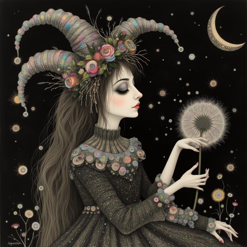 Dark Whimsy Fairy in Rich, Vibrant Colors