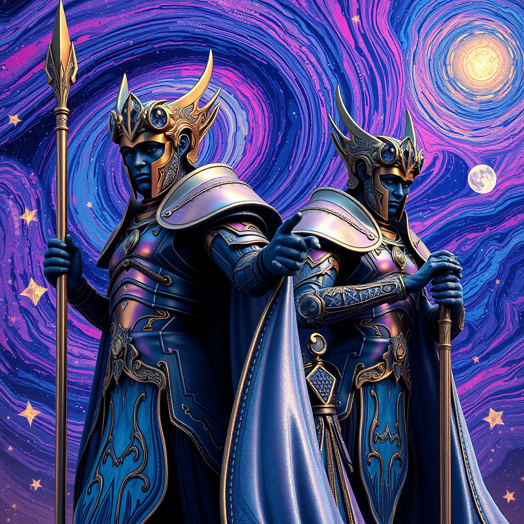 Warrior-Spacelord Kings in Van Gogh Starfield